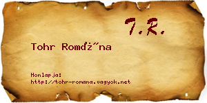 Tohr Romána névjegykártya